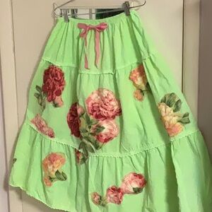 Custom made rose appliquéd skirt